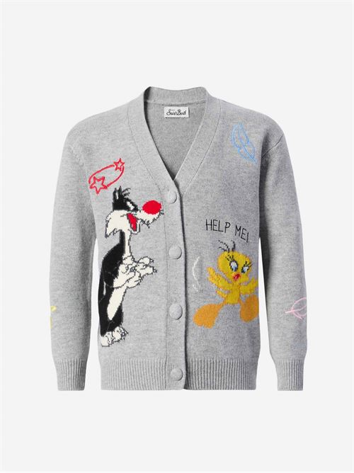 Sasi Jr cashmere-blend V-neck cardigan with Tweety and Sylvester jacquard | WARNER BROS SPECIAL EDITION MC2 SAINT BARTH | SASI00444